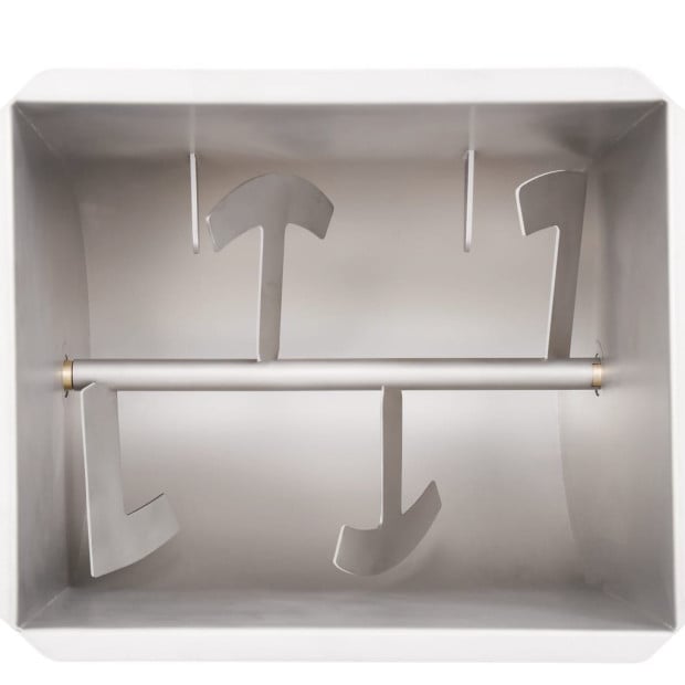 Manual Meat Mixer With Lid Silver Stainless Steel Image 6