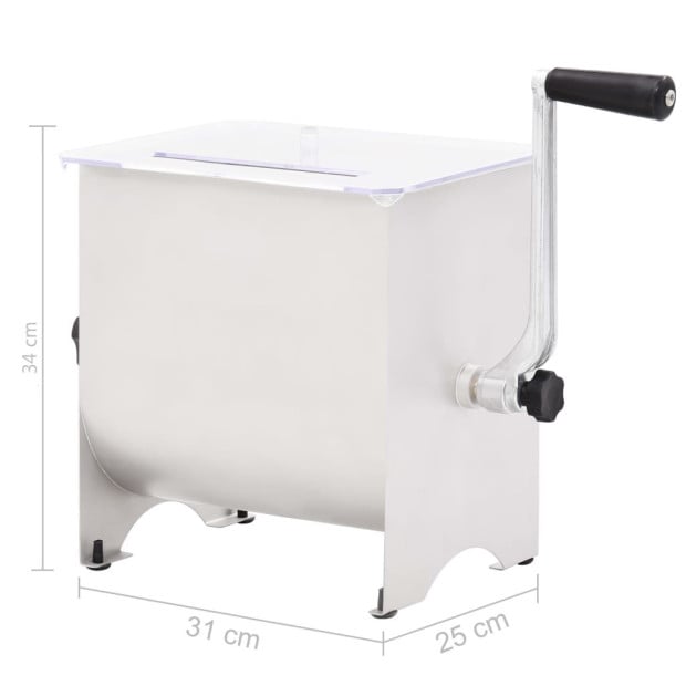 Manual Meat Mixer With Lid Silver Stainless Steel Image 7