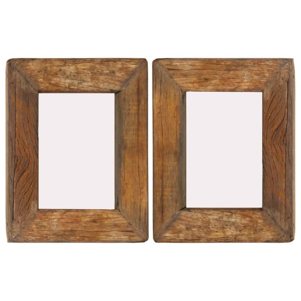 Photo Frames 2 Pcs 23x28 Cm Solid Reclaimed Wood And Glass