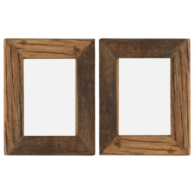 Photo Frames 2 Pcs 25x30 Cm Solid Reclaimed Wood And Glass