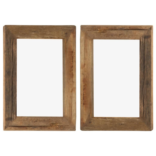Photo Frames 2 Pcs 30x40 Cm Solid Reclaimed Wood And Glass