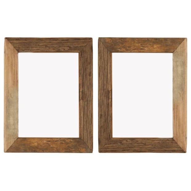 Photo Frames 2 Pcs 34x40 Cm Solid Reclaimed Wood And Glass