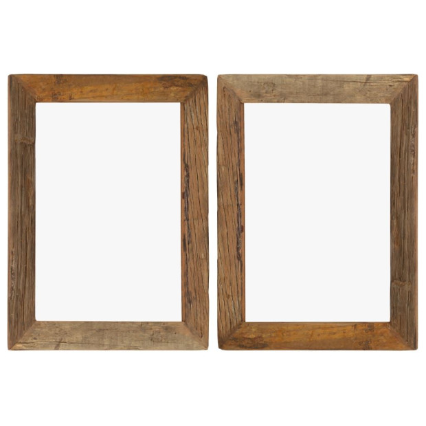 Photo Frames 2 Pcs 40x50 Cm Solid Reclaimed Wood And Glass