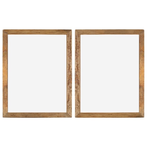 Photo Frames 2 Pcs 90x70 Cm Solid Reclaimed Wood And Glass