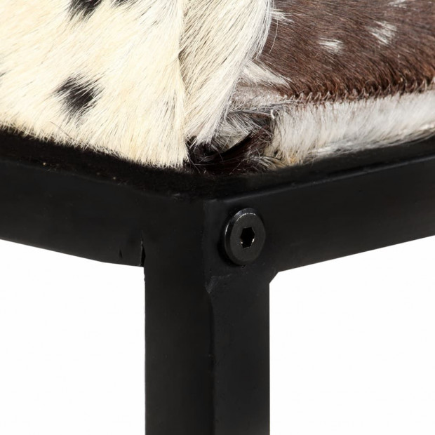 Bench 160 Cm Black Patchwork Genuine Goat Leather Image 6