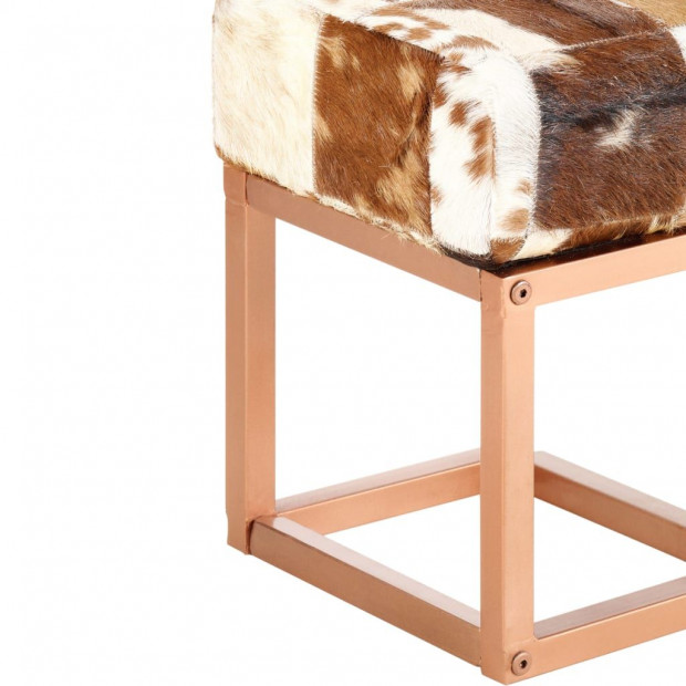 Bench 110 Cm Brown Patchwork Genuine Goat Leather Image 5