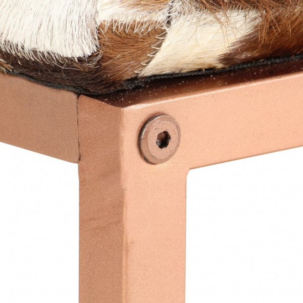 Bench 110 Cm Brown Patchwork Genuine Goat Leather Image 6