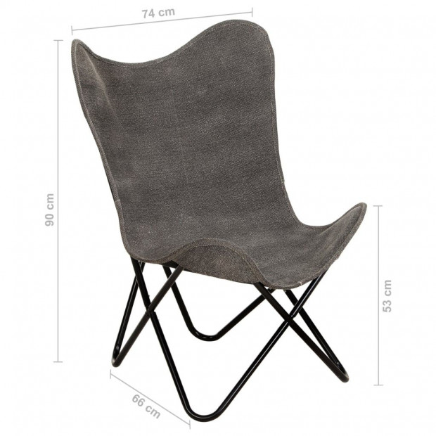 Butterfly Chair Anthracite Canvas Image 7