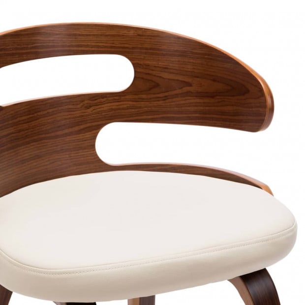 Dining Chairs 2 Pcs Cream Bent Wood And Faux Leather Image 6