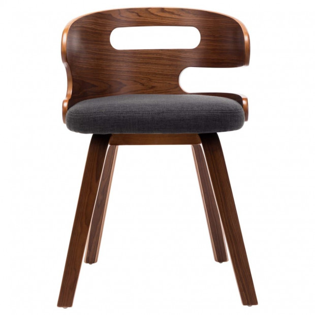 Dining Chairs 2 Pcs Dark Grey Bent Wood And Fabric Image 3