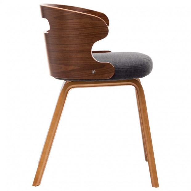 Dining Chairs 2 Pcs Dark Grey Bent Wood And Fabric Image 4
