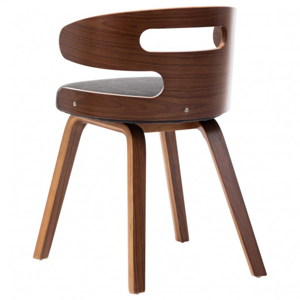 Dining Chairs 2 Pcs Dark Grey Bent Wood And Fabric Image 5