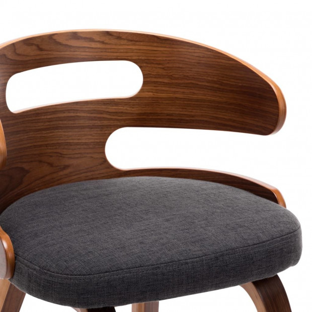 Dining Chairs 2 Pcs Dark Grey Bent Wood And Fabric Image 6