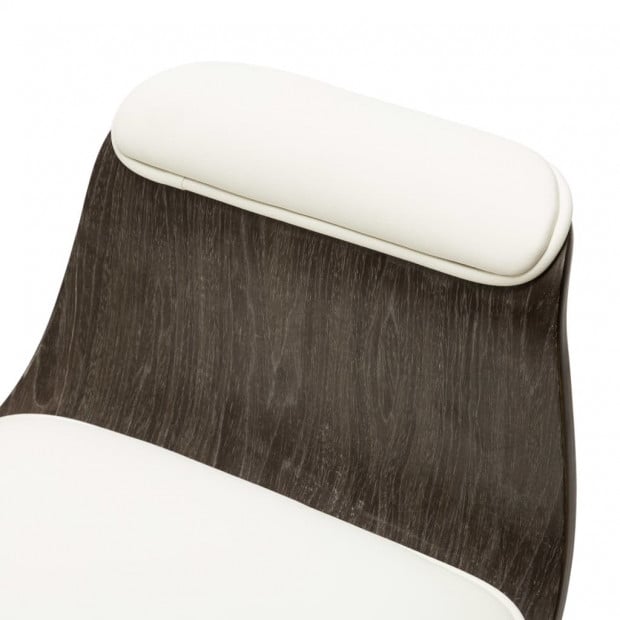 Office Chair White Bent Wood And Faux Leather Image 6