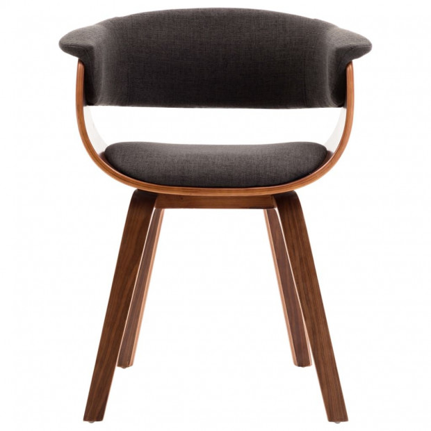 Dining Chair Grey Bent Wood And Fabric Image 2