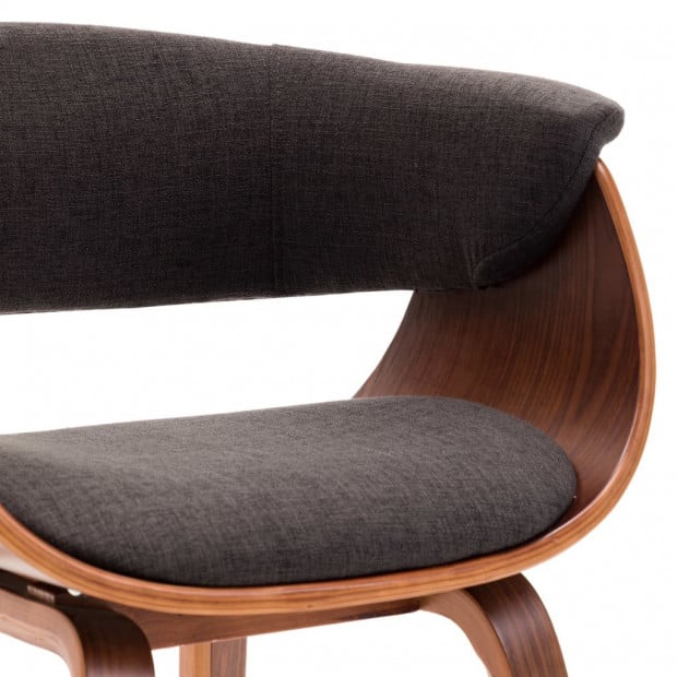 Dining Chair Grey Bent Wood And Fabric Image 3