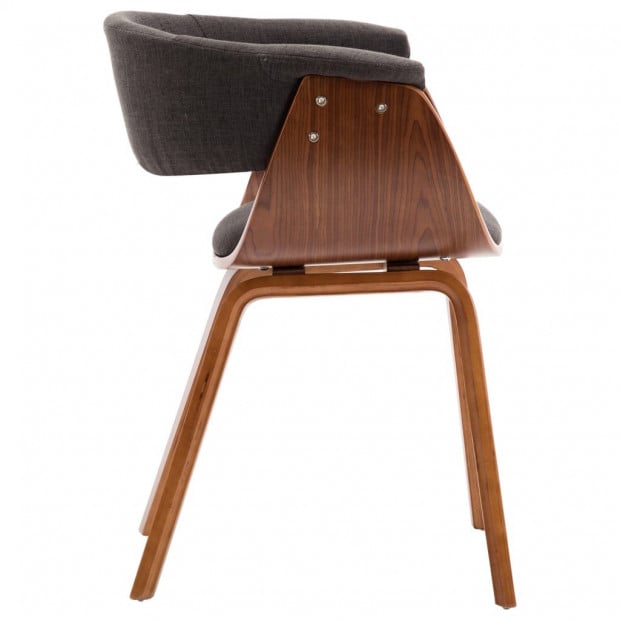 Dining Chair Grey Bent Wood And Fabric Image 4