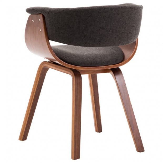 Dining Chair Grey Bent Wood And Fabric Image 5