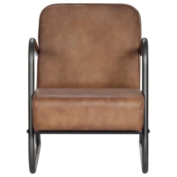 Relax Armchair Light Brown Real Leather Image 2