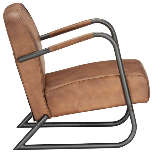 Relax Armchair Light Brown Real Leather Image 3