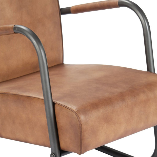 Relax Armchair Light Brown Real Leather Image 5