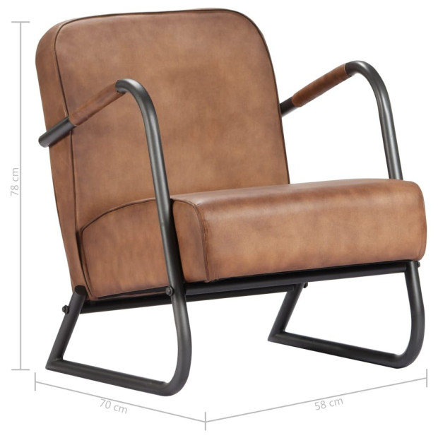 Relax Armchair Light Brown Real Leather Image 6