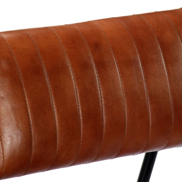 Rocking Chair Brown Real Leather Image 6