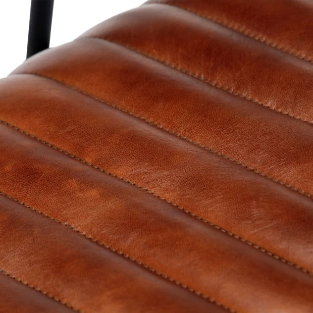 Rocking Chair Brown Real Leather Image 7