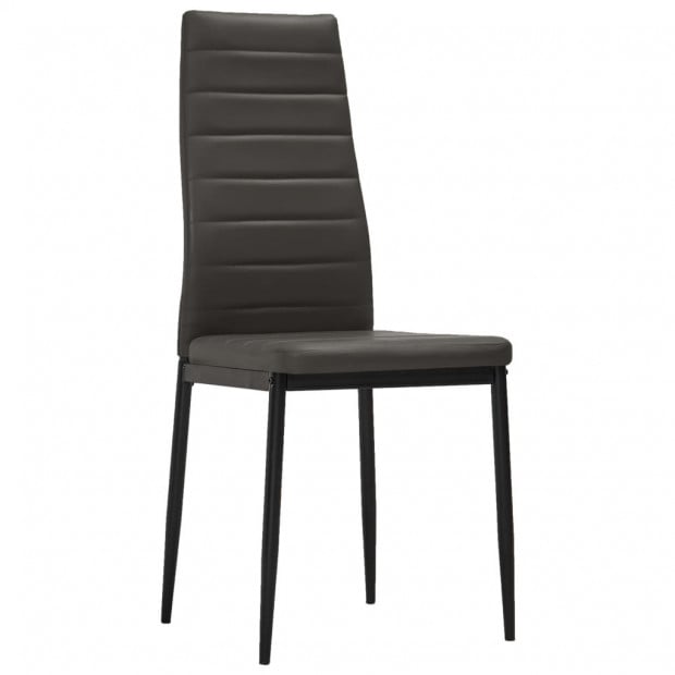Dining Chairs 2 Pcs Grey Faux Leather Image 2