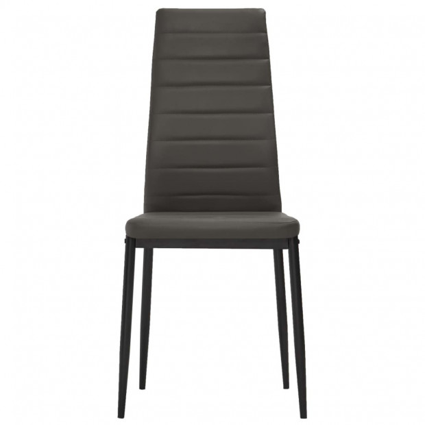 Dining Chairs 2 Pcs Grey Faux Leather Image 3