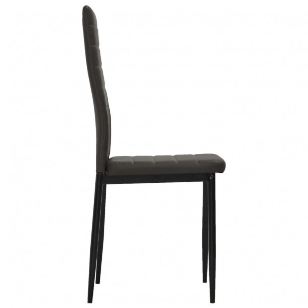 Dining Chairs 2 Pcs Grey Faux Leather Image 4