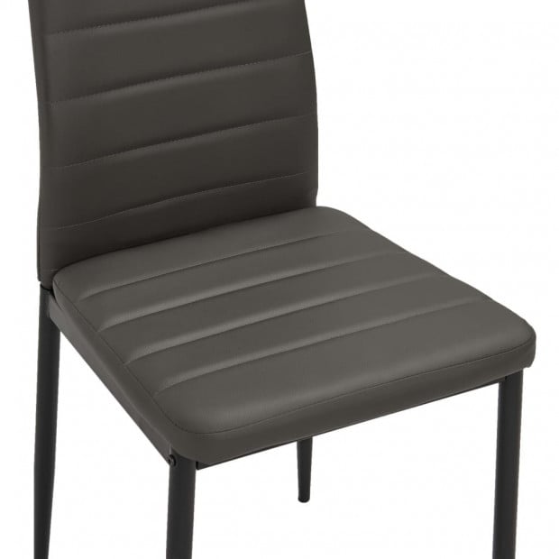 Dining Chairs 2 Pcs Grey Faux Leather Image 7