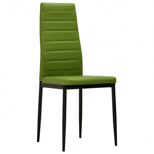 Dining Chairs 2 Pcs Lime Green Faux Leather Image 3