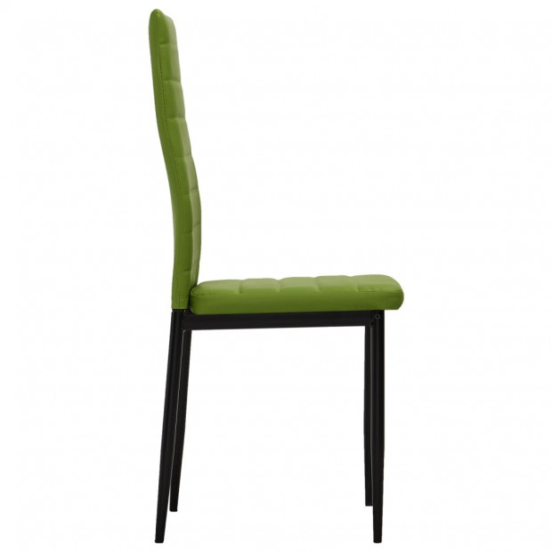 Dining Chairs 2 Pcs Lime Green Faux Leather Image 5