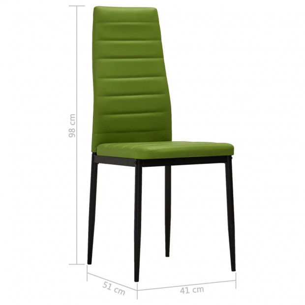 Dining Chairs 2 Pcs Lime Green Faux Leather Image 9