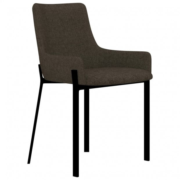 Dining Chairs 2 Pcs Brown Fabric Image 2