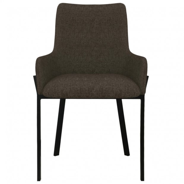 Dining Chairs 2 Pcs Brown Fabric Image 3