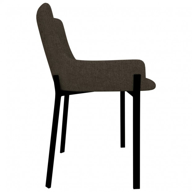 Dining Chairs 2 Pcs Brown Fabric Image 4