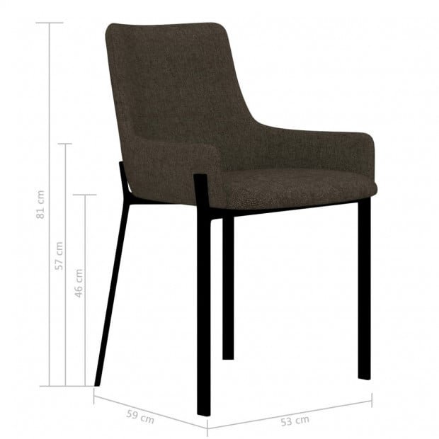 Dining Chairs 2 Pcs Brown Fabric Image 7