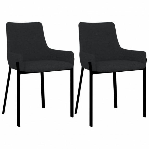 Dining Chairs 2 Pcs Black Fabric
