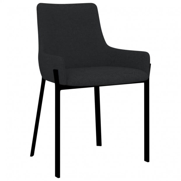 Dining Chairs 2 Pcs Black Fabric Image 2