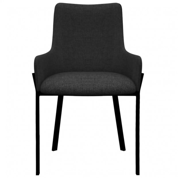 Dining Chairs 2 Pcs Black Fabric Image 3