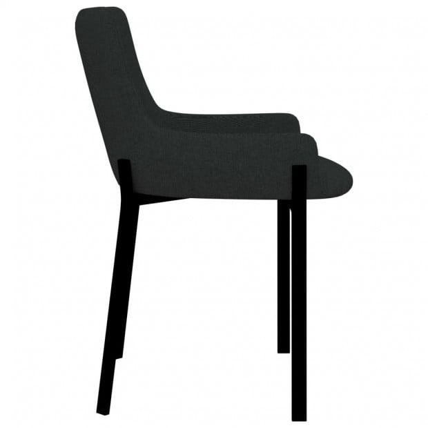 Dining Chairs 2 Pcs Black Fabric Image 4