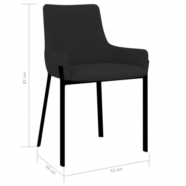 Dining Chairs 2 Pcs Black Fabric Image 7