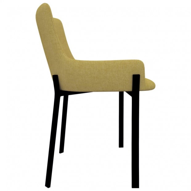 Dining Chairs 2 Pcs Yellow Fabric Image 4