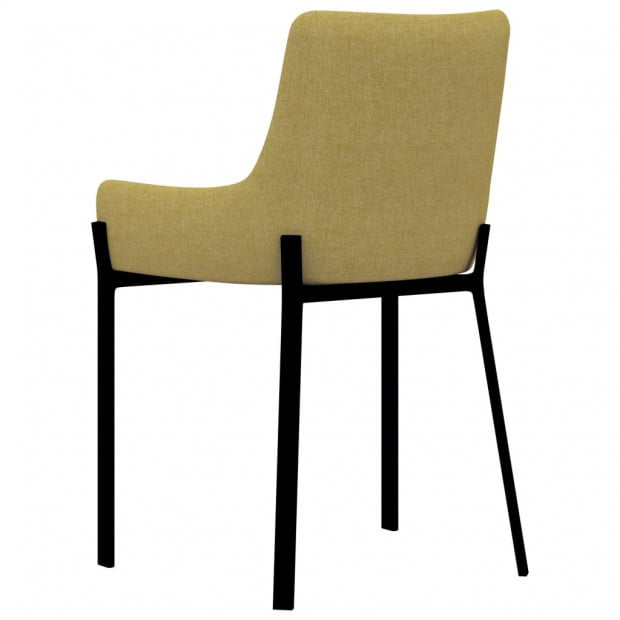 Dining Chairs 2 Pcs Yellow Fabric Image 5