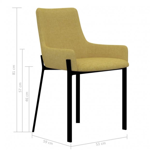 Dining Chairs 2 Pcs Yellow Fabric Image 7