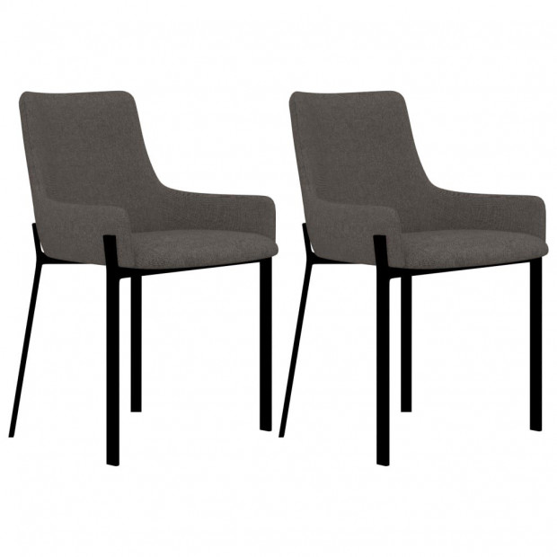 Dining Chairs 2 Pcs Taupe Fabric