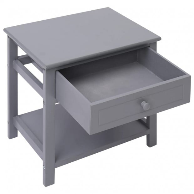 Nightstands 2 Pcs Grey 40x29x42 Cm Paulownia Wood Image 3