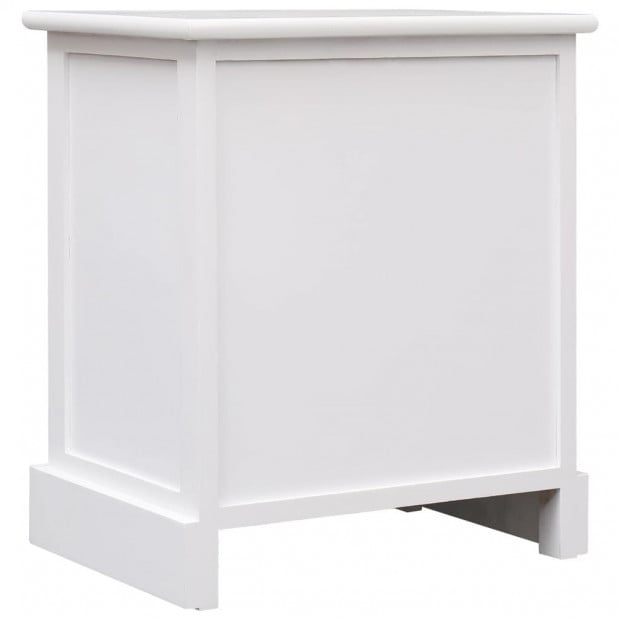 Nightstand Grey 38x28x45 Cm Paulownia Wood Image 4